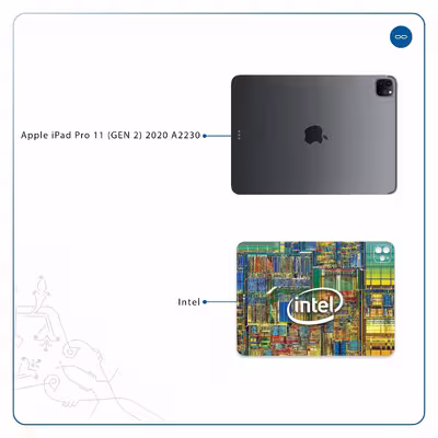 برچسب پوششی ماهوت مدل Intel Brand مناسب برای تبلت اپل iPad Pro 11 (GEN 2) 2020 A2230