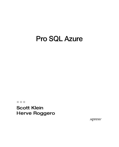 خرید و دانلود نسخه کامل کتاب Pro Sql Azure