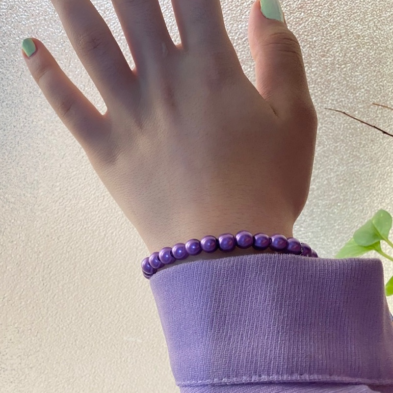 دستبند بنفش مرواریدی فانتزی کیوت ترند