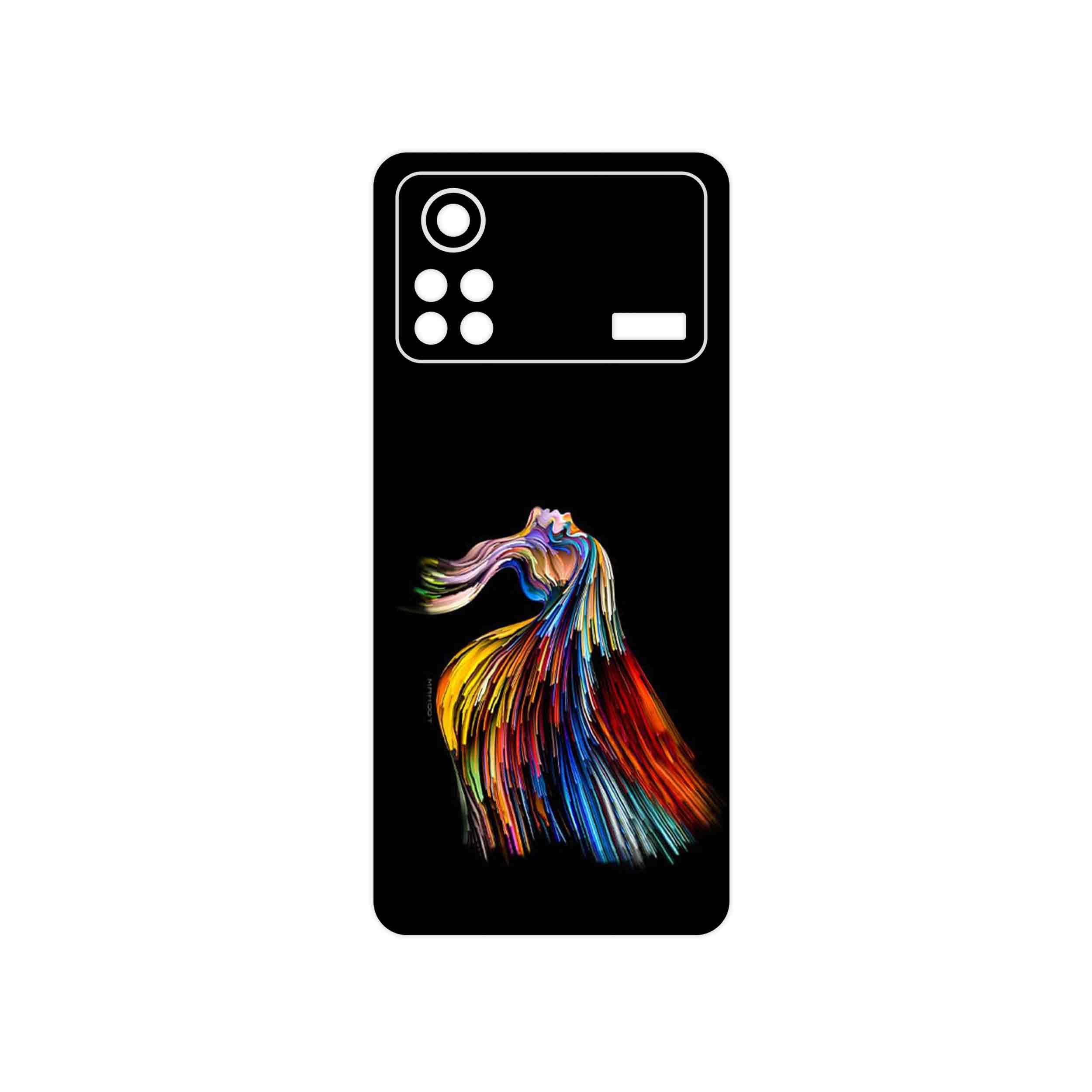 برچسب پوششی ماهوت مدل Rainbow Hair Digital Art مناسب برای گوشی موبایل شیائومی Poco X4 Pro 5G