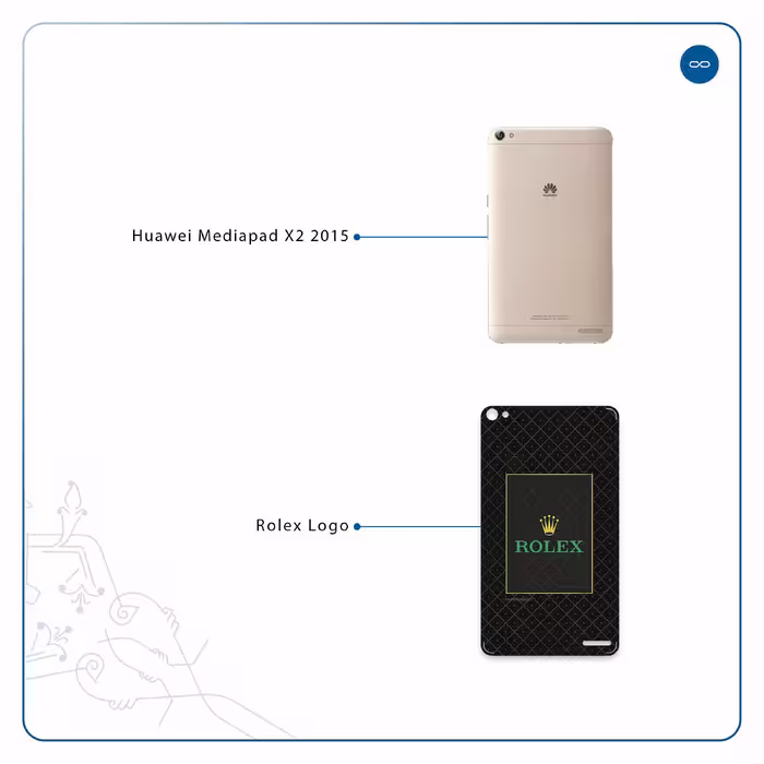 برچسب پوششی ماهوت مدل Rolex-Logo مناسب برای تبلت هوآوی Mediapad X2 2015