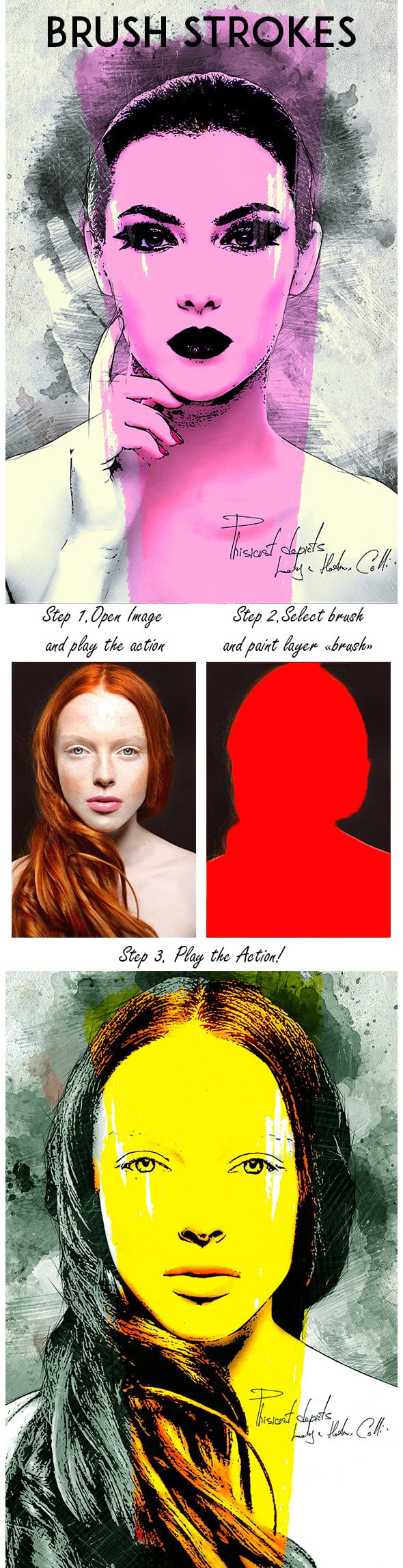 دانلود اکشن فتوشاپ Brush Strokes