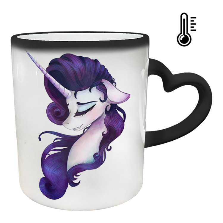 ماگ حرارتی مدل دسته قلبی طرح یونیکورن کد 29