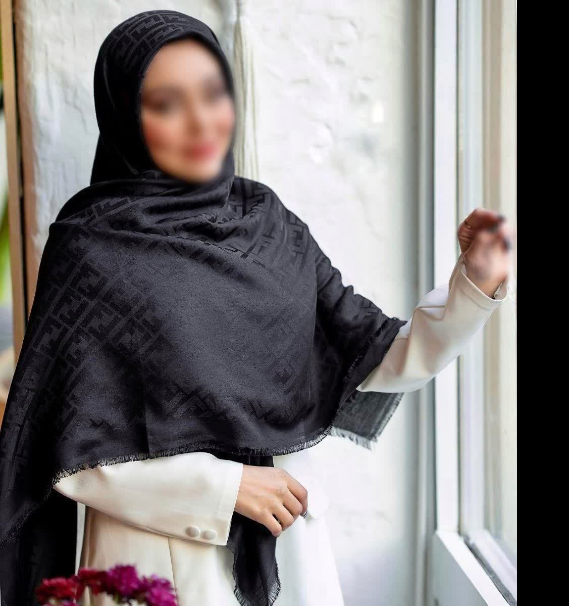 روشری نخ ژاکارد مشکی
