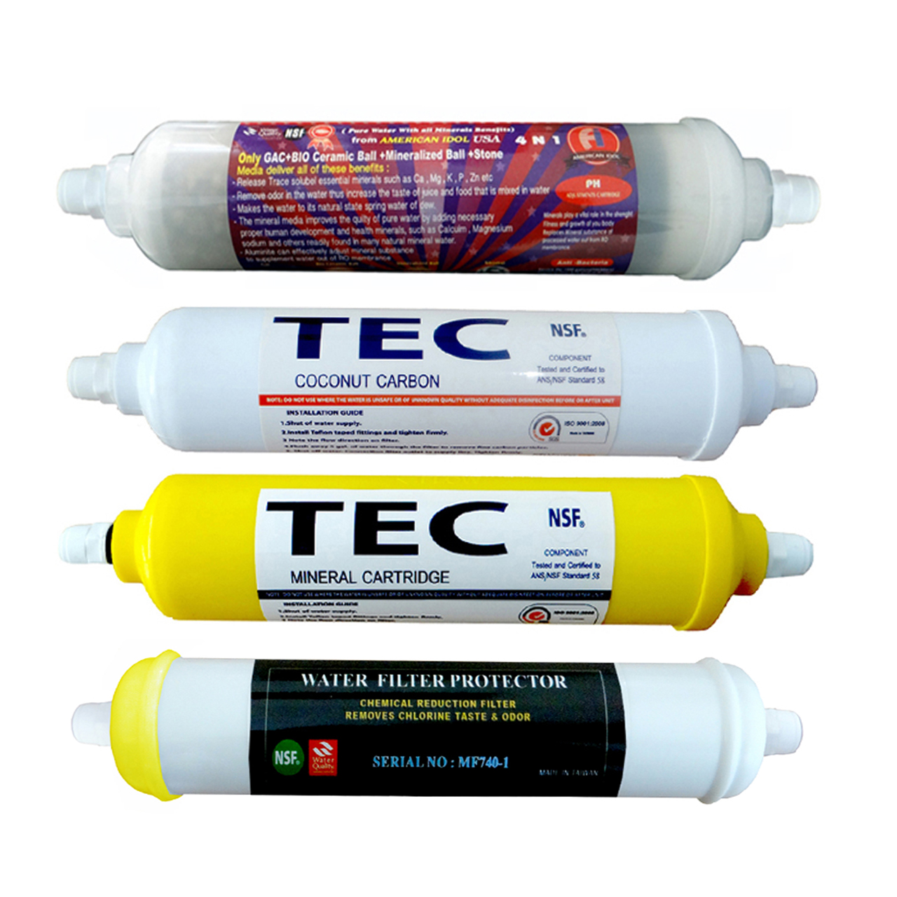  فیلتر دستگاه تصفیه کننده آب مدل FILTER RO- AT4BG مجموعه 4 عددی