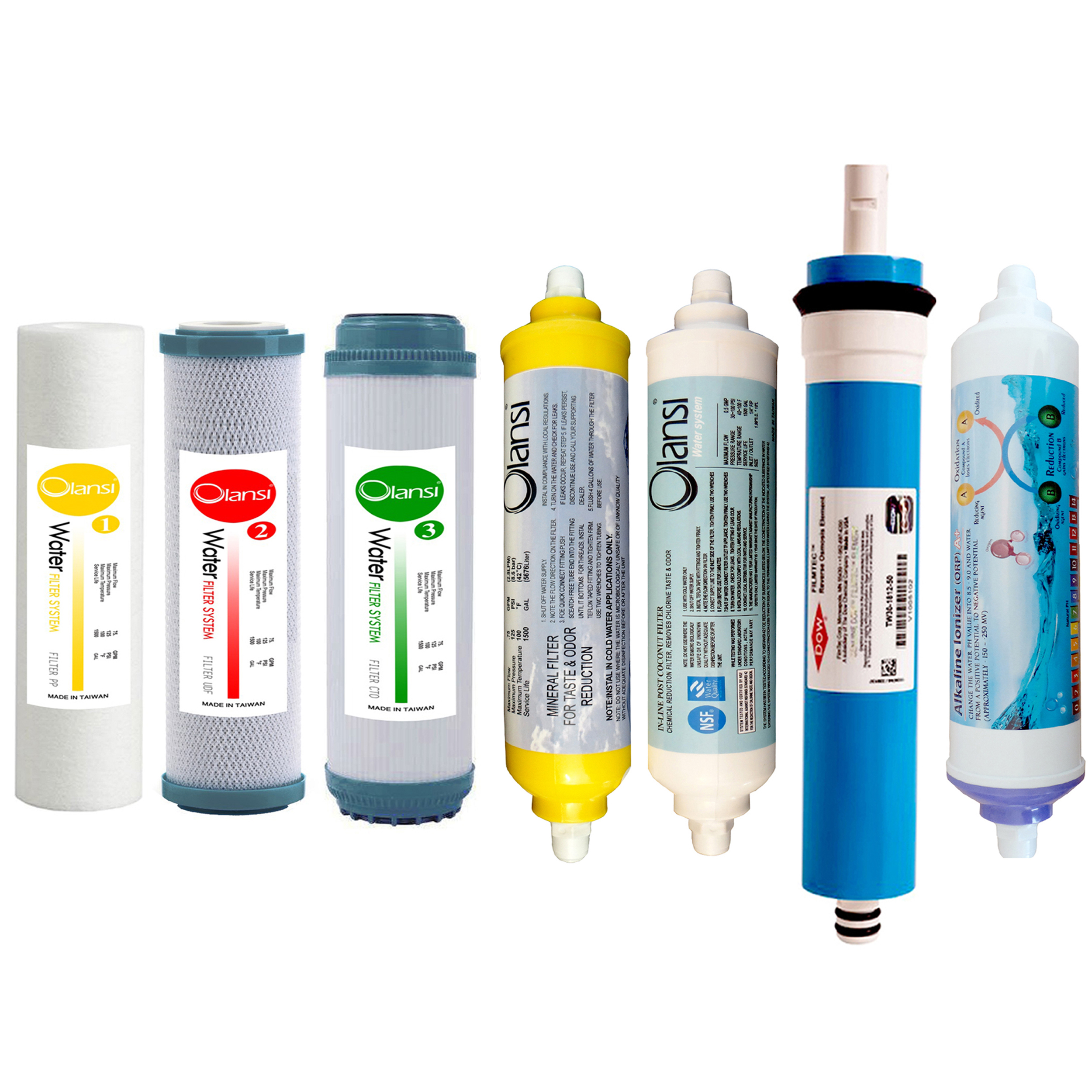 فیلتر دستگاه تصفیه کننده آب مدل FOW-7A مجموعه 7 عددی