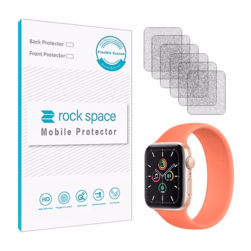 گلس اپل واچ Apple Watch SE 2022 44mm مدل نانو هیدروژل مات برند راک اسپیس بسته 6 عددی کد S