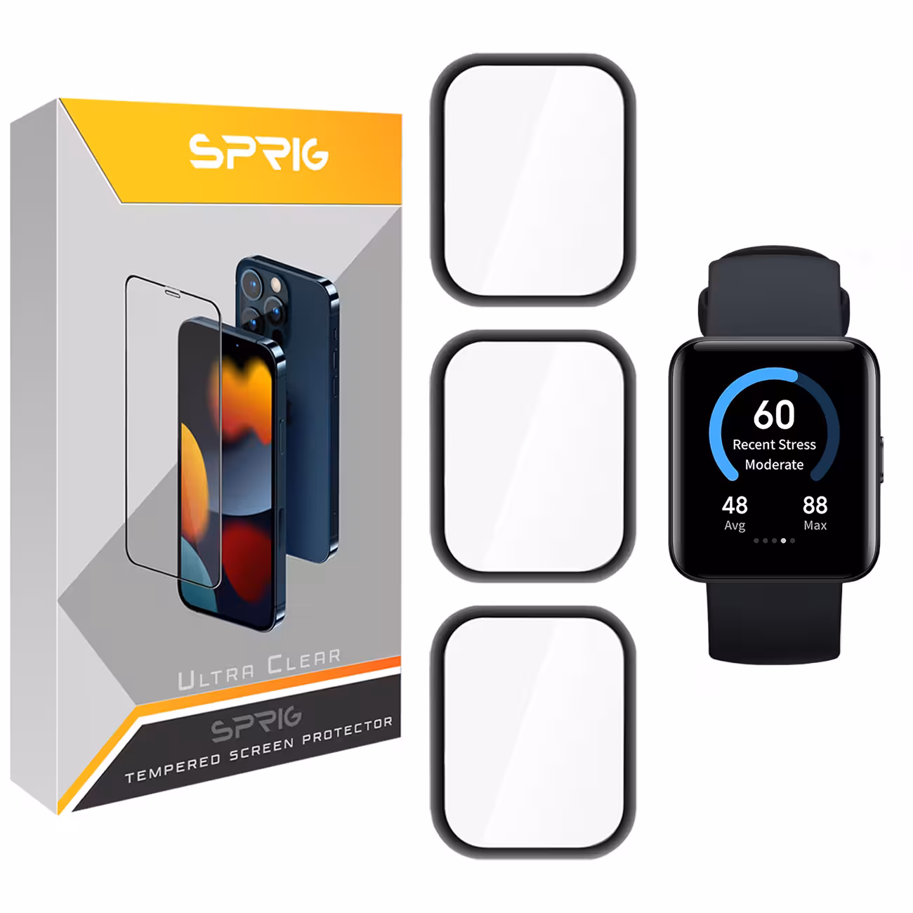 محافظ صفحه نمایش نانو اسپریگ مدل SPG مناسب برای ساعت هوشمند شیائومی Redmi Watch 2 بسته سه عددی
