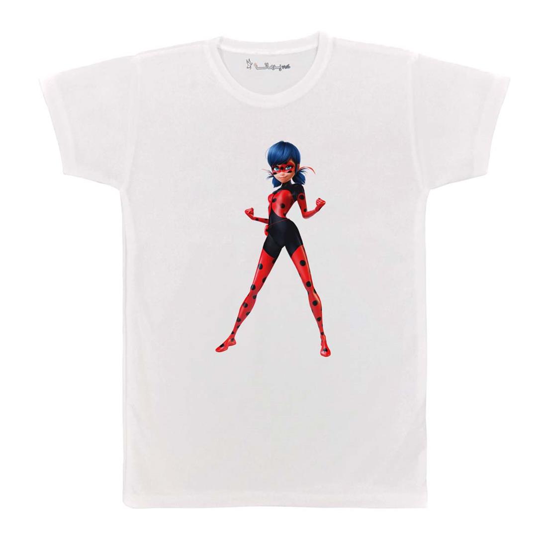 تی شرت بچگانه پرمانه طرح دختر کفشدوزکی کد pmt.5244