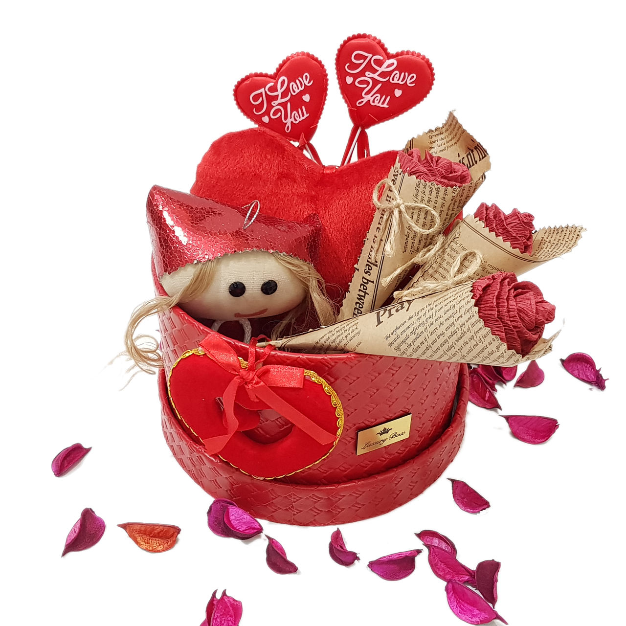 پک هدیه و ست هدیه عروسک کد 5000 ارتفاع 15 سانتی متر