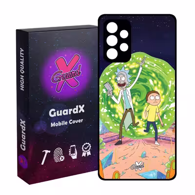 کاور گارد ایکس طرح Rick and Morty مدل Glass10190 مناسب برای گوشی موبایل سامسونگ Galaxy A72