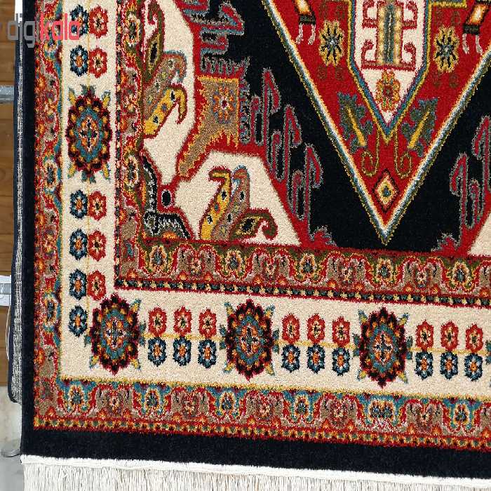 فرش ماشینی زمرد مشهد 260 زمینه سرمه ای