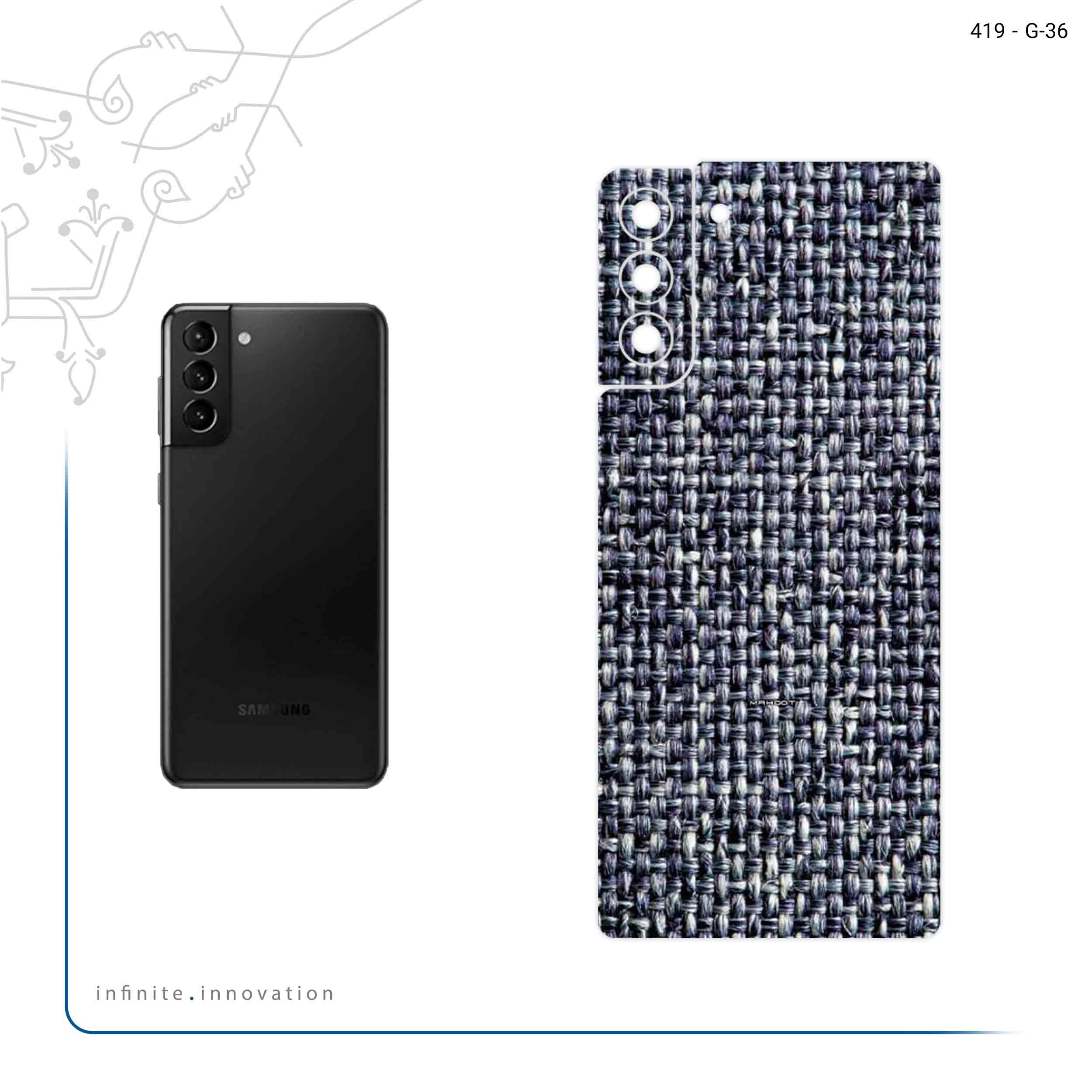 برچسب پوششی ماهوت مدل Fabric Texture 6 مناسب برای گوشی موبایل سامسونگ Galaxy S21 Plus 5G