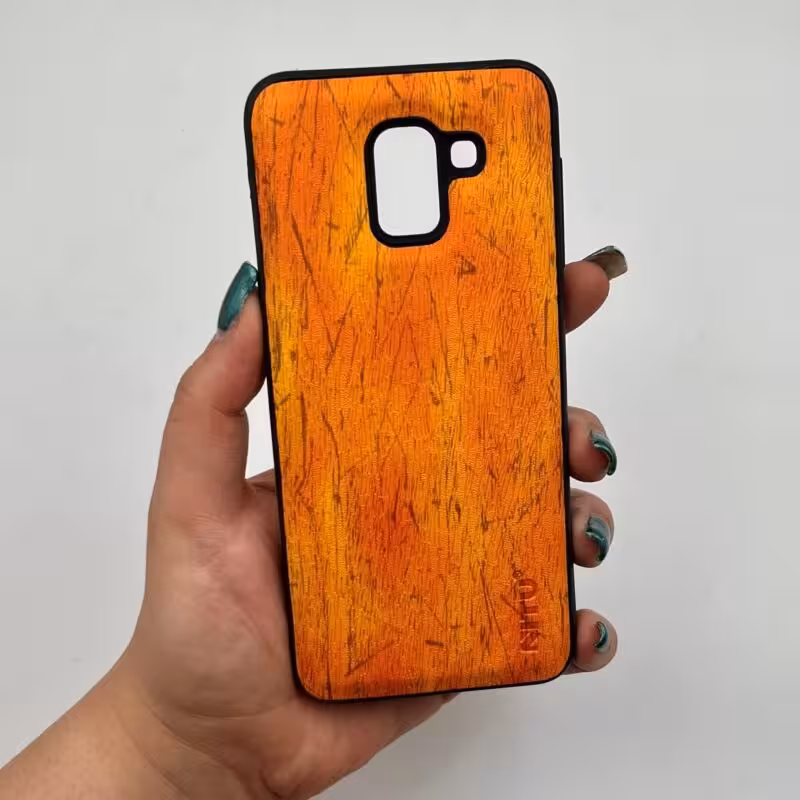 قاب گوشی (Galaxy J6 (J600 سامسونگ چرمی دور ژله ای نارنجی کد 96674