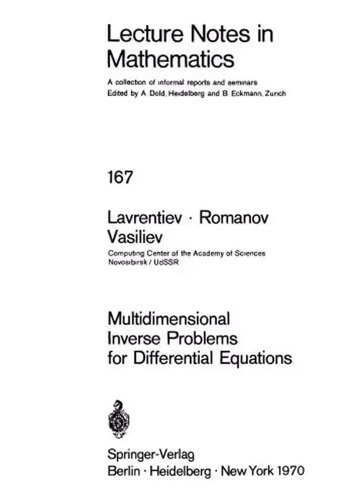 خرید و دانلود نسخه کامل کتاب Multidimensional Inverse Problems for Differential Equations