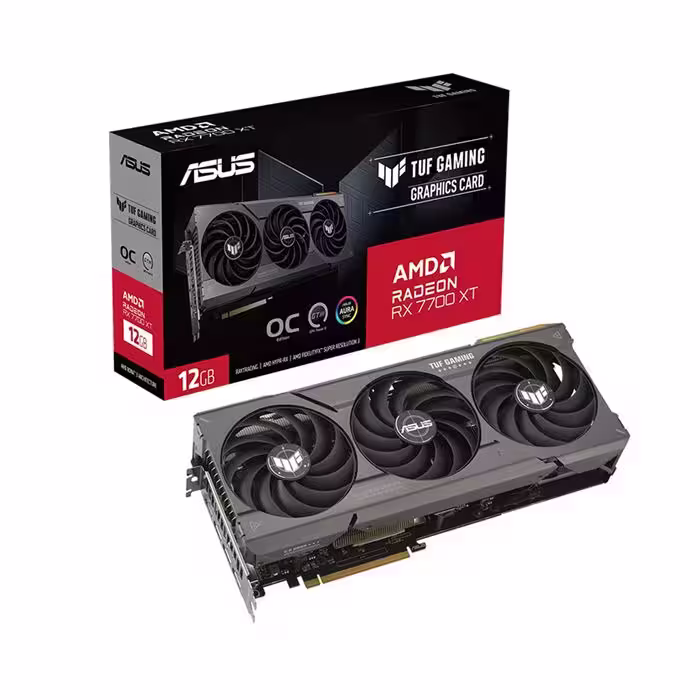کارت گرافیک ایسوس مدل TUF Gaming RX 7700 XT O حافظه 12 گیگابایت AMD