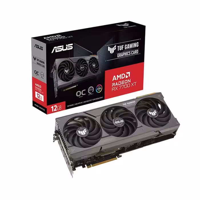 کارت گرافیک ایسوس مدل TUF Gaming RX 7700 XT O حافظه 12 گیگابایت AMD