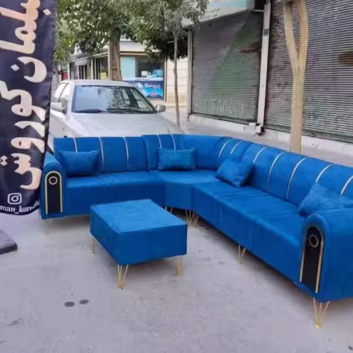 مبل ال مبلمان ال چستر 6 همراه میز عسلی و کوسن 