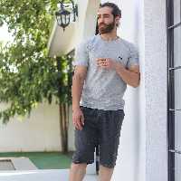 ست لباس راحتی و منزل  تیشرت و شلوارک مردانه ایندور مدل 9041