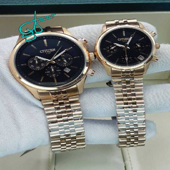 خرید ست ساعت زنانه و مردانه ستیزن سه موتوره فعال موتور ژاپن کیفیت عالی جنس استیل رنگ ثابت کد 2115522 - ردگل