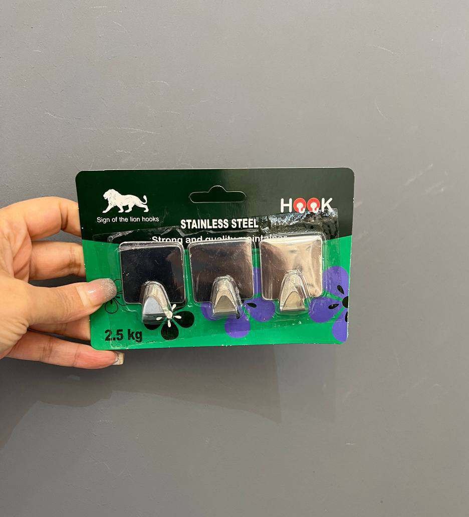 گیره چسبی 3 عددی استیل