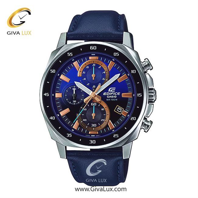 ساعت مچی اورجینال مردانه کاسیو Casio سه موتوره کرنوگراف نقره ای | سرمه ای| آبی کاربنی| کد رفرنس ادیفایس Edifice EFV-600L-2AVUDF