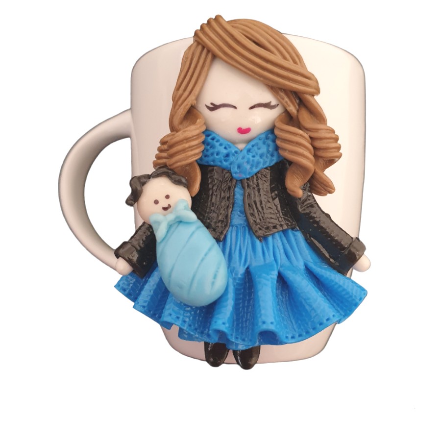 ماگ مدل عروسکی طرح مادر فرزند کد R104