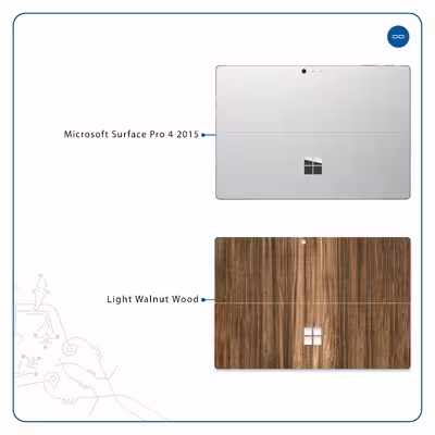 برچسب پوششی ماهوت مدل Light Walnut Wood مناسب برای تبلت مایکروسافت Surface Pro 4 2015