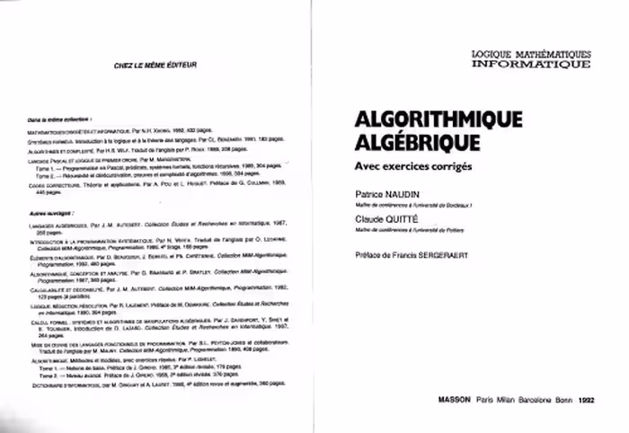 خرید و دانلود نسخه کامل کتاب Algorithmique Algébrique