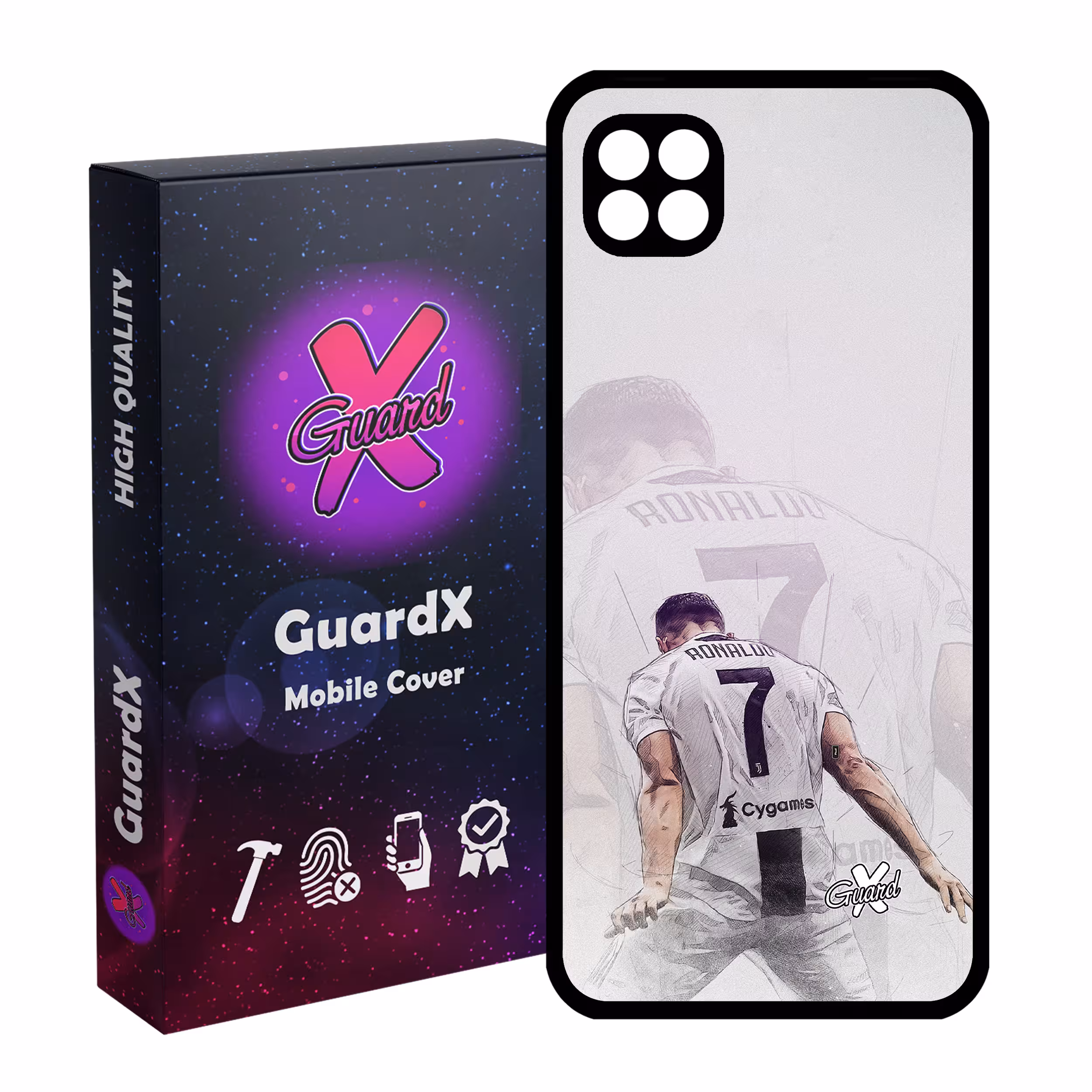 کاور گارد ایکس طرح CR7 مدل Glass10189 مناسب برای گوشی موبایل سامسونگ Galaxy A22 5G