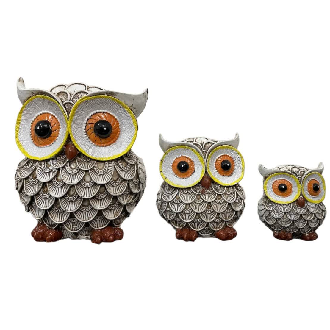 مجسمه مدل پرنده جغد مجموعه 3 عددی