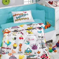 سرویس خواب کودک کاتن باکس مدل Multu Bebek Beyaz یک نفره 6 تکه