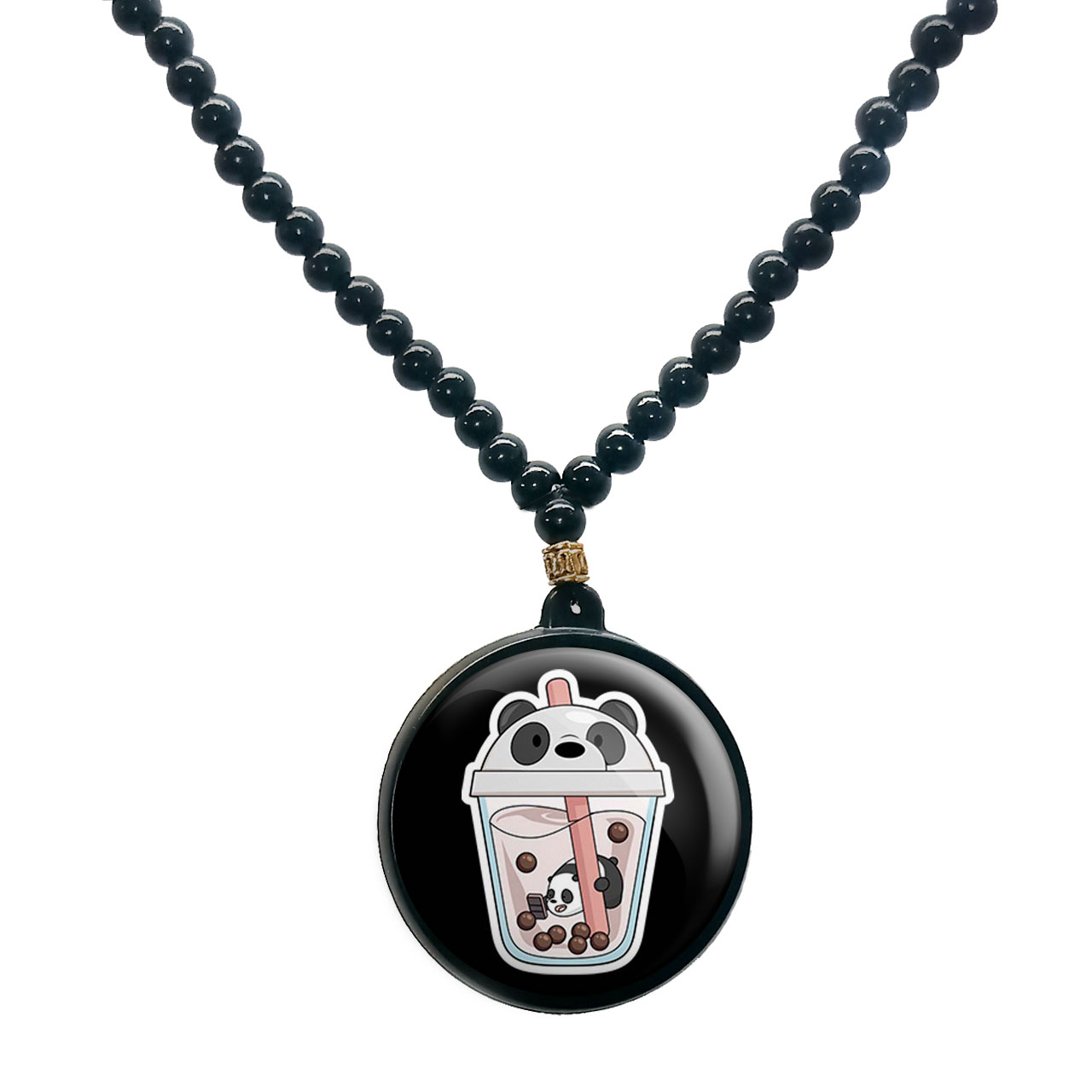 گردنبند پرمانه طرح خرس‌های کله‌فندقی کد pmd.10177 مدل دو طرفه