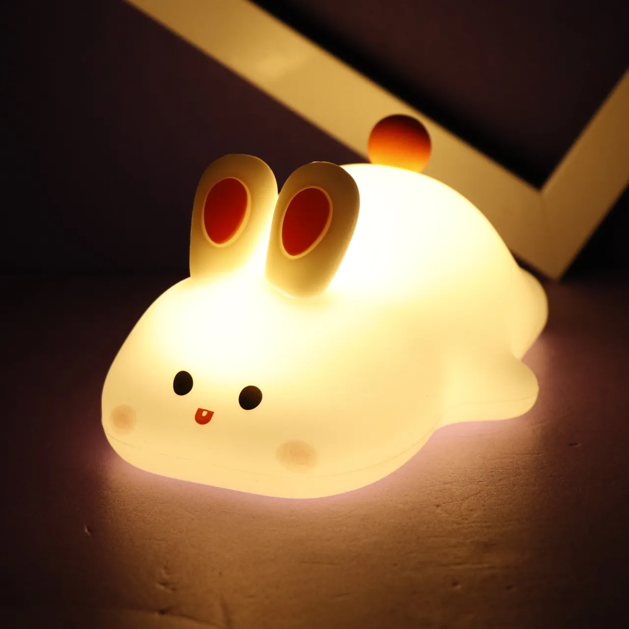 چراغ خواب سیلیکونی خرگوش چند رنگ 38344