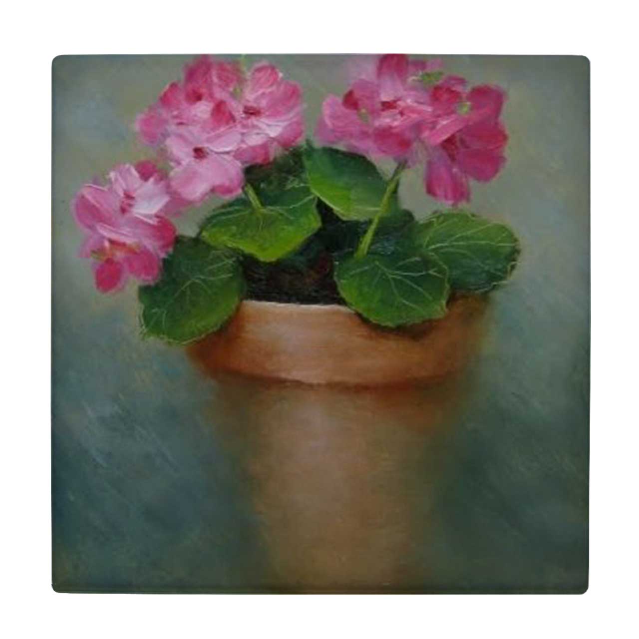 زیر لیوانی طرح نقاشی گلدان گل شمعدانی کد 4074910_2816