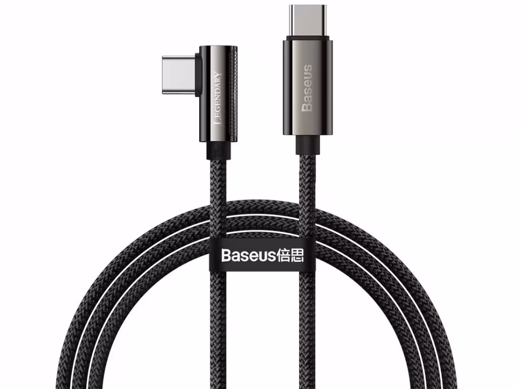 کابل شارژ سریع تایپ‌سی به تایپ‌سی بیسوس Baseus Elbow Fast Charging Data Cable Type-C to Type-C 1m CATCS-01