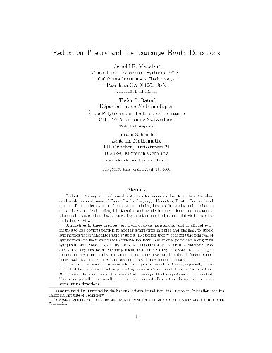 خرید و دانلود نسخه کامل کتاب Reduction theory and the Lagrange-Routh equations