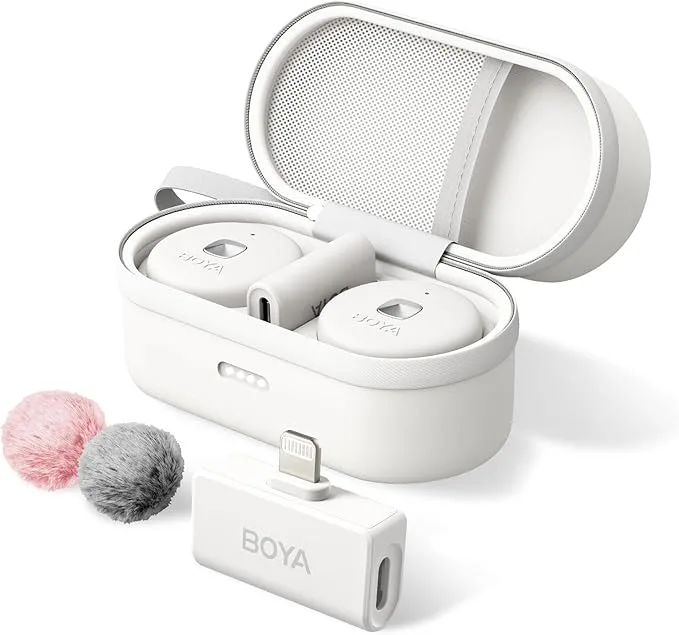 میکروفون یقه ای بی سیم Boya Omic-D رابط Lightning سفید