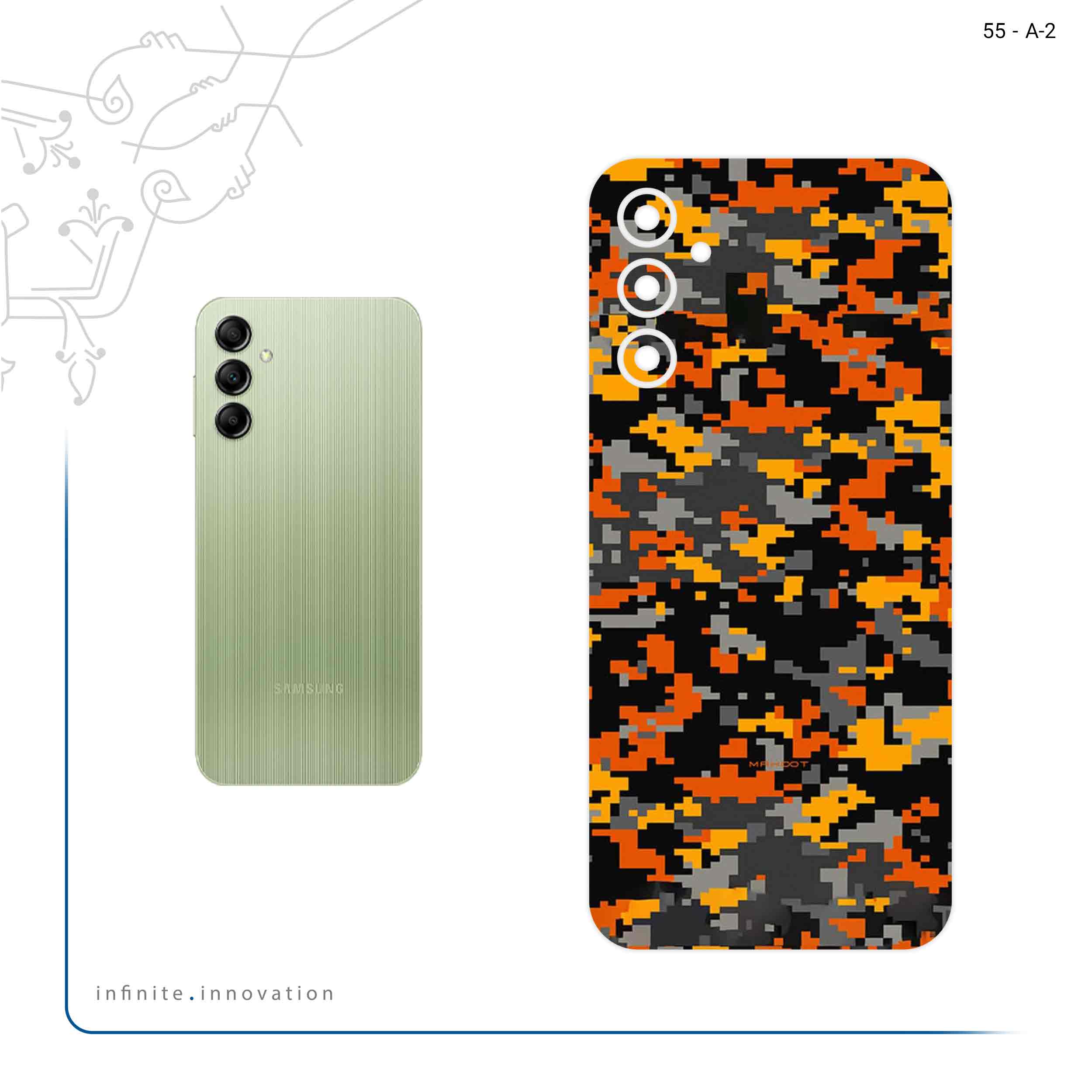 برچسب پوششی ماهوت مدل Army_Autumn_Pixel مناسب برای گوشی موبایل سامسونگ Galaxy A14