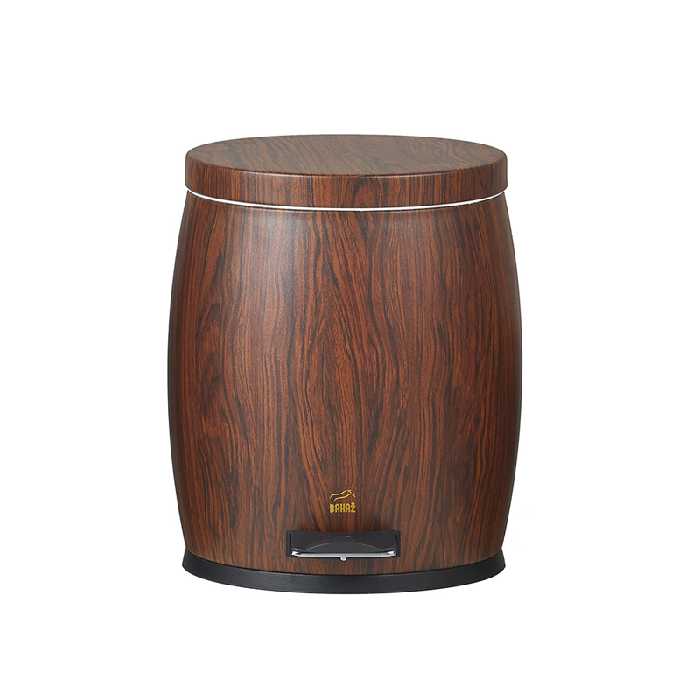 سطل زباله مدل پدالدار 14 لیتری آرامبند خمره ای دکورال ونگه فلزی