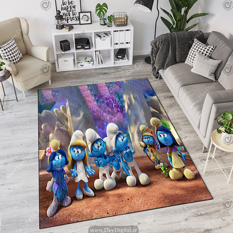 فرش اتاق پسر طرح کارتونی اسمورف‌ها PK-3656