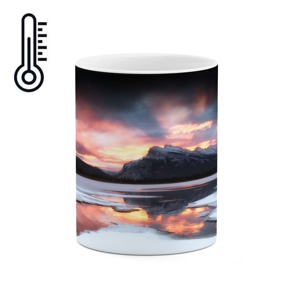 ماگ حرارتی کاکتی طرح منظره برفی مدل mgh15106