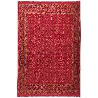 فرش ماشینی زمرد مشهد مدل کهنه نما زمینه لاکی