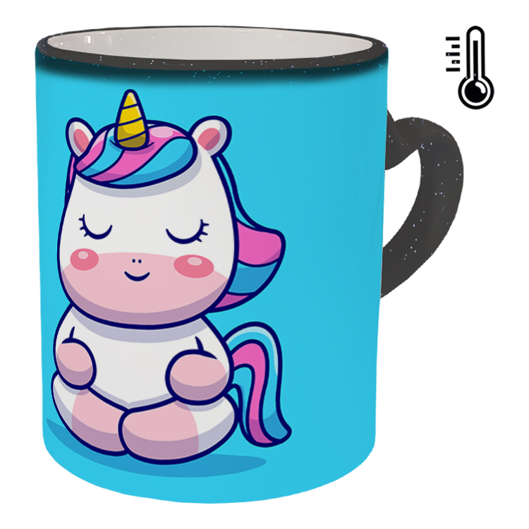 ماگ حرارتی مدل دسته قلبی اکلیلی طرح یونیکورن کد 3