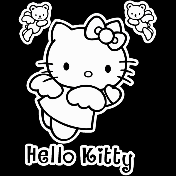 استیکر پارچه و لباس مدل HELLO KITTY کد 101