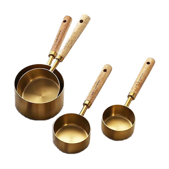 پیمانه طلايي مدرج دسته چوبي