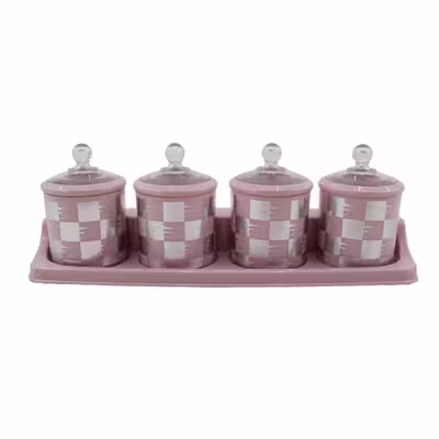 ست جای ادویه 4 پارچه طرح اسکوار کد 04