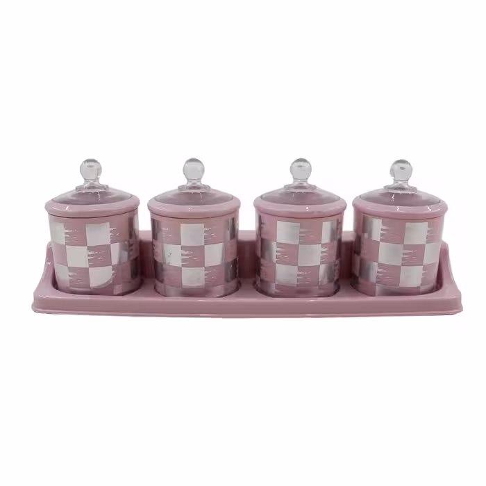 ست جای ادویه 4 پارچه طرح اسکوار کد 04