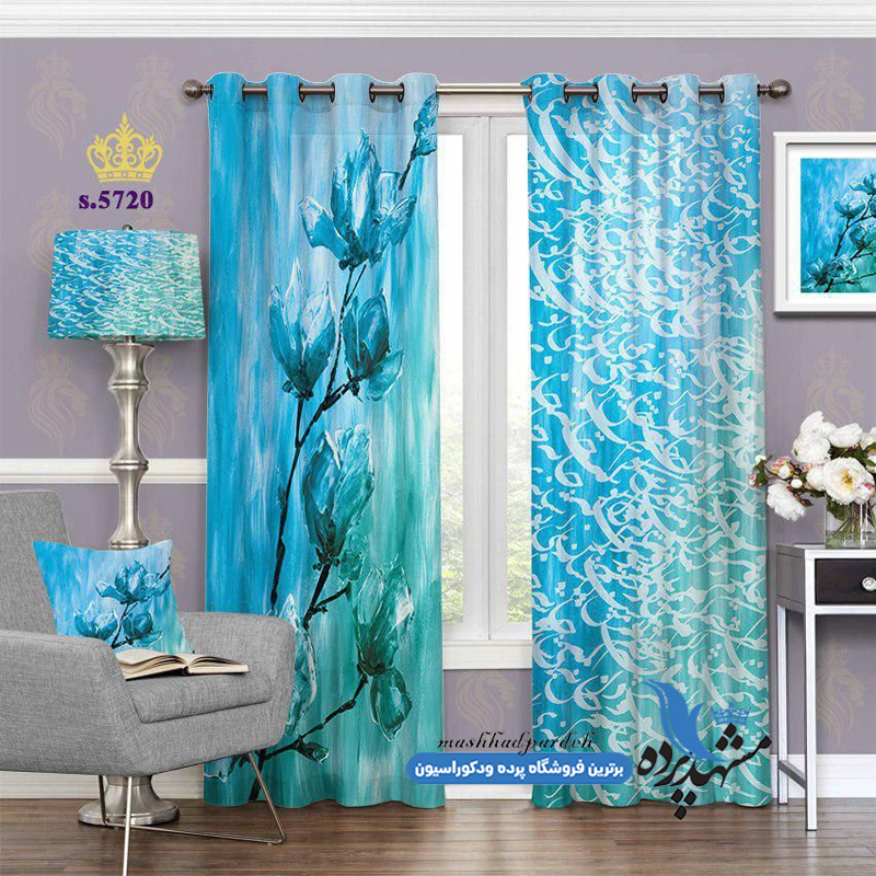 پرده پانچ خطاطی طرح شاخه گل کد s-5720