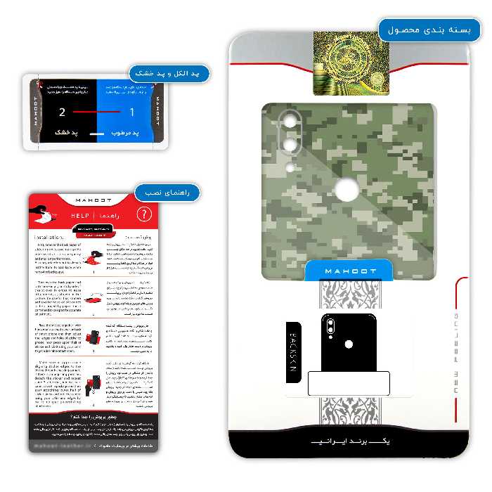 برچسب پوششی ماهوت مدل Army-Green-Pixel مناسب برای گوشی موبایل شیائومی Redmi 7